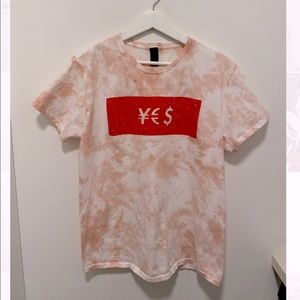 Custom ¥€$ Tie Dye Graphic Tee - Large